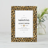 Invitation Bronze et Gold Leopard Bachelorette Party (Debout devant)