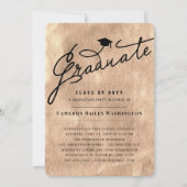 Invitation Bronze Foil élégant Graduate Graduate Party (Devant)