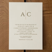 Invitation Bronze foncé et Mariage or