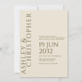 Invitation Bronze foncé et Mariage or (Devant)
