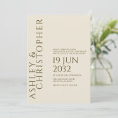 Invitation Bronze foncé et Mariage or (Debout devant)
