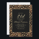 Invitation Bronze Gold Black Leopard 21e fête d'anniversaire<br><div class="desc">Elégant et élégant bronze,  or,  et noir léopard/guépard imprimer 21ème anniversaire invitation pour les femmes. Le texte est personnalisable,  alors faites-le vous-même. Contactez-nous pour obtenir de l'aide sur la personnalisation ou pour demander des produits correspondants.</div>
