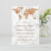 Invitation Bronze Marble Plan du monde Coeurs Voyageurs Maria (Debout devant)