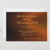 Invitation Bronze Noir Elégant Embellisement de l'or Noël (Dos)