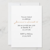 Invitation Bronze parties scintillant pétillantes Sweet 16 In (Dos)