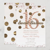 Bronze Pois Rose Gold Anniversaire 16 Ans Douce