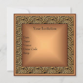Invitation Bronze sauvage Bijou de coeur Or élégant 40e anniv (Dos)