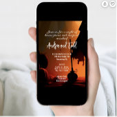 Invitation Broom silhouette sorcière moderne Halloween Party