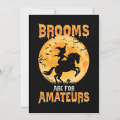 Invitation Brooms Are For Amateurs Witch Riding Horse Hallowe (Devant)
