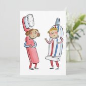 Invitation Brosse à dents et dentifrice (Debout devant)