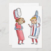Invitation Brosse à dents et dentifrice (Devant / Derrière)