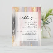 Invitation Brosse Abstraite Brousse Or Charbon (Debout devant)