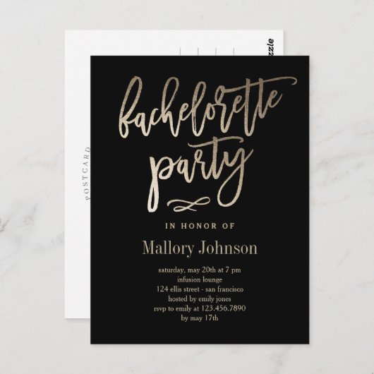 Invitation Brosse Bachelorette Bachelorette (Devant / Derrière)