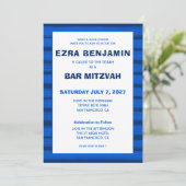 Invitation Brosse Bleu Bat mitzvah de la barre personnalisée (Debout devant)
