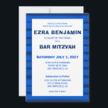 Invitation Brosse Bleu Bat mitzvah de la barre personnalisée<br><div class="desc">Carte parfaite pour annoncer un bat mitzvah, bar mitzvah ou une autre célébration juive ! L'art abstrait fait main avec des coups de pinceau lâche pour vous à l'avant et à l'arrière! ENTIÈREMENT PERSONNALISABLE ! Cliquez sur "Personnaliser" ci-dessus pour modifier le texte. Cliquez sur "modifier à l'aide de l'outil de...</div>