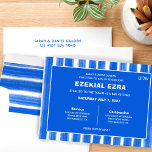 Invitation Brosse Bleu Bat mitzvah de la barre personnalisée<br><div class="desc">Carte parfaite pour annoncer un bat mitzvah, bar mitzvah ou une autre célébration juive ! L'art abstrait fait main avec des coups de pinceau lâche pour vous à l'avant et à l'arrière! ENTIÈREMENT PERSONNALISABLE ! Cliquez sur "Personnaliser" ci-dessus pour modifier le texte. Cliquez sur "modifier à l'aide de l'outil de...</div>