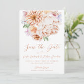 Invitation Brosse Bleu Brillant Coloré Floral (Debout devant)