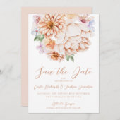 Invitation Brosse Bleu Brillant Coloré Floral (Devant / Derrière)