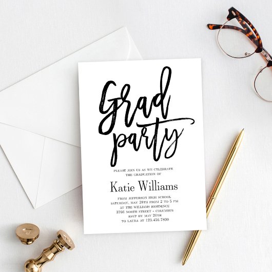 Invitation Brossé Charm Graduation Party