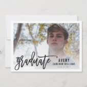 Invitation Brosse de calligraphie Script Photo Graduation Par (Devant)