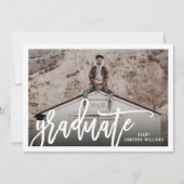 Invitation Brosse de calligraphie Script Photo Graduation Par (Devant)
