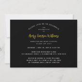 Invitation Brosse de calligraphie Script Photo Graduation Par (Dos)