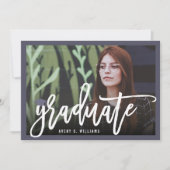 Invitation Brosse de calligraphie Script Photo Graduation Par (Devant)