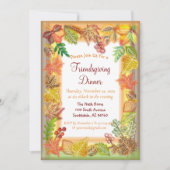 Invitation Brosse de feuillage d'automne pour Thanksgiving (Devant)