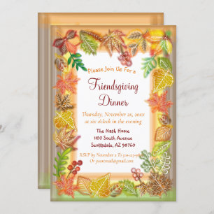 Invitation Brosse de feuillage d'automne pour Thanksgiving