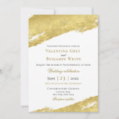 Invitation Brosse de feuille d'or trait moderne élégant maria (Devant)