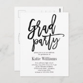 Invitation Brosse de la partie de graduation de co (Devant / Derrière)