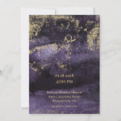 Invitation Brosse d'or sur l'Améthyste profond Mariage d'art (Dos)