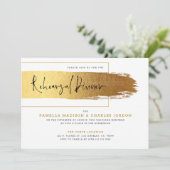 Invitation Brosse d'or typographie noire moderne (Debout devant)