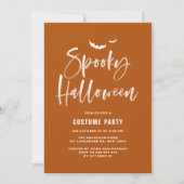 Invitation Brosse Éffrayant d'Halloween brûlée (Devant)