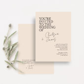 Invitation Brosse | Mariage minimaliste de script chic