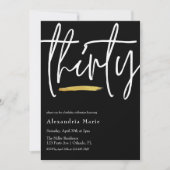 Invitation Brosse minimale d'or moderne 30e anniversaire (Devant)