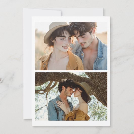 Invitation Brosse moderne Script 3 Mariage photo Enregistrer  (Dos)
