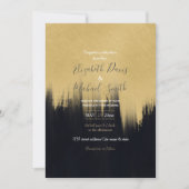 Invitation Brosse moderne traits Gold Black Design (Devant)