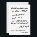 Invitation Brosse noire moderne Lettrer Couples tendance Douc<br><div class="desc">Brosse noire moderne Lettres Couples tendance Invitation douche</div>