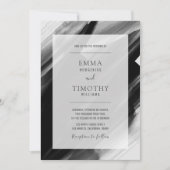 Invitation Brosses à aquarelle noir et gris (Devant)