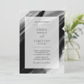 Invitation Brosses à aquarelle noir et gris (Debout devant)