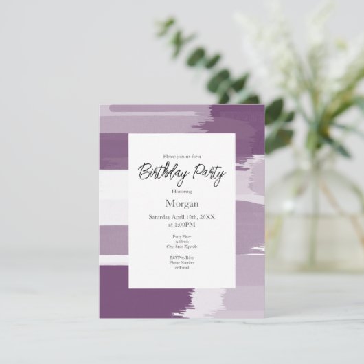 Invitation Brosses blanches de prune (Debout devant)