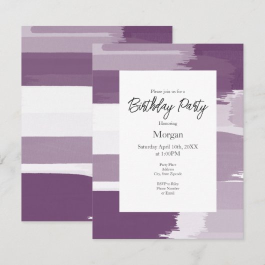 Invitation Brosses blanches de prune (Devant / Derrière)