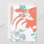 Invitation Brosses de corail turquoise Enregistrer la date (Dos)