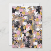 Invitation Brosses en acrylique noire rose or Sweet 16 (Dos)