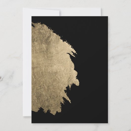 Invitation Brosses or moderne noir blanc chic mariage (Dos)