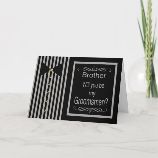Invitation Brother Be My Groomsman Request Card (Devant)