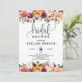 Invitation Brouillard bordeaux orange d'automne Fête des mari (Debout devant)