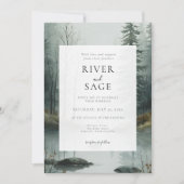 Invitation Brouillard Éternel | Forêt Rustique à l'Aquarelle  (Devant)