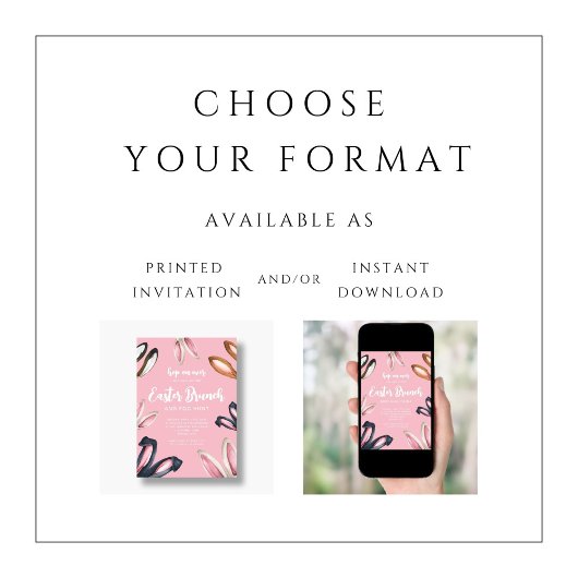 Invitation Brouillard mignon Oreilles Pâques Brunch